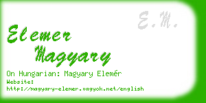 elemer magyary business card