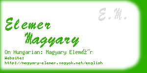 elemer magyary business card